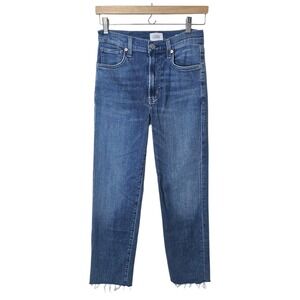 Citizens of Humanity 25 Caia High Rise Straight Leg Ankle Jeans Raw Hem Parkland